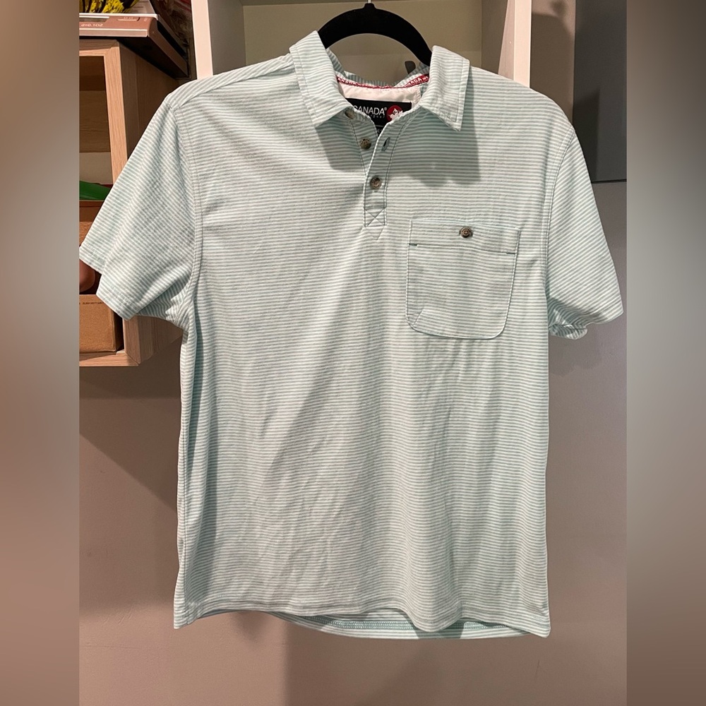 Canada Weather Fleece Blue Stripe Shirt